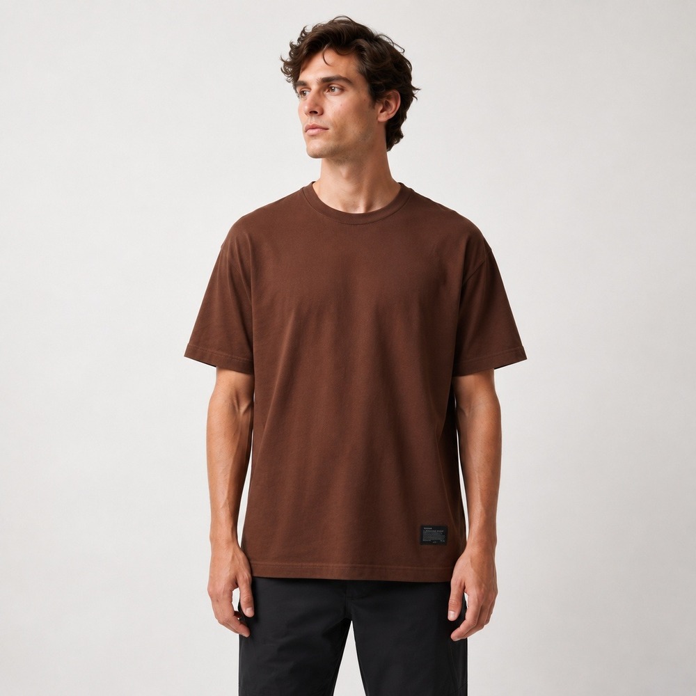 NEW American Giant Everest T-Shirt Mens 2XL Brown Heavyweight Cotton Crew USA